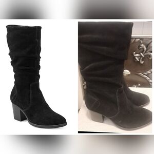 Earth Vine Block Heel Almond Toe Casual Boots